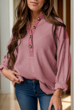 Load image into Gallery viewer, Half Button Long Sleeve Top