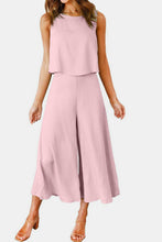 Load image into Gallery viewer, Round Neck Top and Wide Leg Pants Set