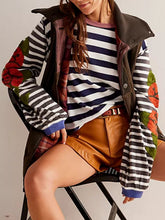 Load image into Gallery viewer, Striped Round Neck Long Sleeve Sweatshirt
