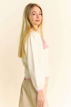 Load image into Gallery viewer, Davi &amp; Dani Flower Patch Fuzzy Mock Neck Sweater