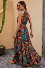 Load image into Gallery viewer, Tied Slit Floral Sleeveless Dress
