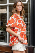 Load image into Gallery viewer, Printed Round Neck Short Sleeve Blouse