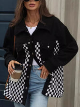 Load image into Gallery viewer, Checkered Snap Down Long Sleeve Jacket