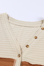 Load image into Gallery viewer, Color Block V-Neck Long Sleeve Top