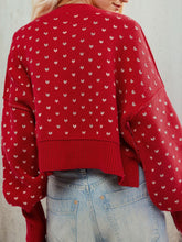 Load image into Gallery viewer, Slit Round Neck Long Sleeve Sweater