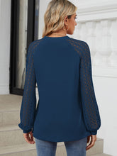 Load image into Gallery viewer, Round Neck Lace Long Sleeve Top