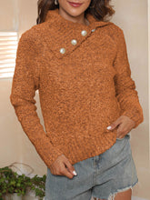 Load image into Gallery viewer, Asymmetric Collared Neck Long Sleeve Sweater