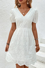Load image into Gallery viewer, Tied V-Neck Short Sleeve Mini Dress