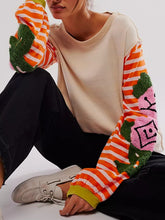 Load image into Gallery viewer, Striped Round Neck Long Sleeve Sweatshirt