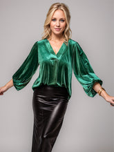 Load image into Gallery viewer, V-Neck Three-Quarter Sleeve Blouse