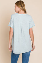 Load image into Gallery viewer, Cotton Bleu by Nu Lab Contrast Trim Short Sleeve Slit T-Shirt