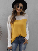 Load image into Gallery viewer, Color Block Round Neck Sweater