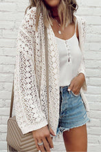 Load image into Gallery viewer, Openwork Open Front Dropped Shoulder Cardigan