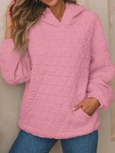 Load image into Gallery viewer, Textured Long Sleeve Hoodie with Pockets