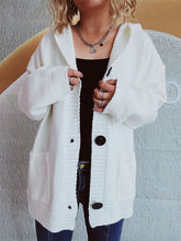 Load image into Gallery viewer, Dropped Shoulder Long Sleeve Hooded Cardigan