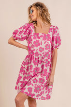 Load image into Gallery viewer, BiBi Printed Square Neck Puff Sleeve Mini Dress