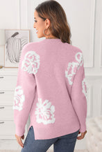 Load image into Gallery viewer, Slit Round Neck Dropped Shoulder Sweater