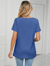 Load image into Gallery viewer, Ruched V-Neck Short Sleeve T-Shirt