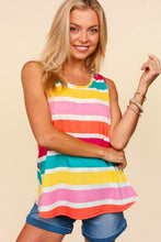 Load image into Gallery viewer, Haptics Round Neck Striped Knit Tank