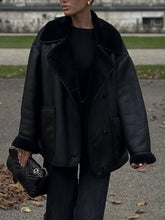 Load image into Gallery viewer, Collared Neck Long Sleeve Plush Jacket