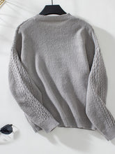 Load image into Gallery viewer, Cable-Knit Round Neck Button Up Cardigan