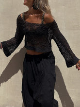 Load image into Gallery viewer, Round Neck Long Sleeve Knit Cover Up