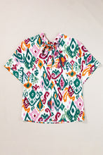 Load image into Gallery viewer, Printed Mock Neck Half Sleeve Blouse