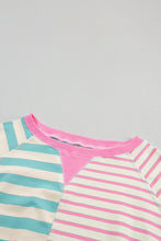 Load image into Gallery viewer, Contrast Stripes Round Neck Half Sleeve T-Shirt