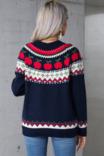 Load image into Gallery viewer, Angel Wings Apples Graphic Round Neck Long Sleeve Sweater