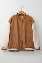 Load image into Gallery viewer, Contrast Baseball Collar Snap Down Long Sleeve Jacket
