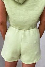 Load image into Gallery viewer, Textured Drawstring Hoodie and Shorts Set