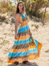 Load image into Gallery viewer, Tie-Dye Halter Neck Sleeveless Dress