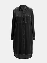 Load image into Gallery viewer, High-Low Button Up Long Sleeve Knee Length Dress