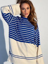 Load image into Gallery viewer, Striped Mock Neck Long Sleeve Sweater