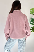 Load image into Gallery viewer, Half Snap Long Sleeve Sweatshirt with Side Slit Pockets