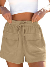 Load image into Gallery viewer, Drawstring High Waist Shorts with Pockets