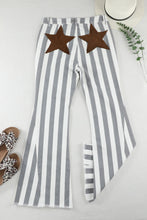 Load image into Gallery viewer, Raw Hem Star Applique Striped Jeans