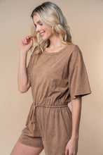 Load image into Gallery viewer, White Birch Full Size Short Sleeve Drawstring Romper