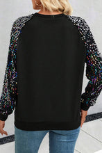 Load image into Gallery viewer, Sequin Round Neck Long Sleeve Blouse