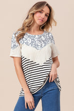 Load image into Gallery viewer, BiBi Printed Color Block Short Sleeve T-Shirt