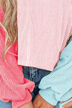 Load image into Gallery viewer, Color Block Round Neck Long Sleeve Top