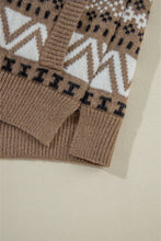Load image into Gallery viewer, Zip Up Long Sleeve Geometric Cardigan