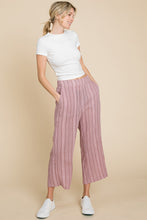 Load image into Gallery viewer, Cotton Bleu by Nu Lab Striped Elastic Waist Wide Leg Pants