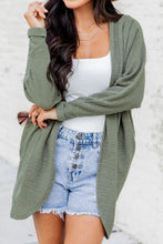 Load image into Gallery viewer, Waffle-Knit Open Front Long Sleeve Cover Up
