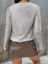 Load image into Gallery viewer, Full Size Sequin Open Front Cropped Jacket