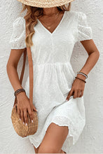 Load image into Gallery viewer, Tied V-Neck Short Sleeve Mini Dress