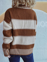 Load image into Gallery viewer, Contrast Round Neck Long Sleeve Sweater