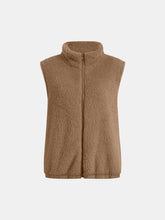 Load image into Gallery viewer, Full Size Fuzzy Zip Up Vest Coat with Pockets
