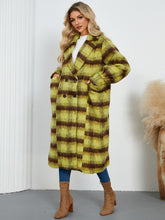 Load image into Gallery viewer, Contrast Double-Breasted Long Sleeve Longline Coat