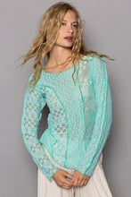 Load image into Gallery viewer, POL Exposed Seam Long Sleeve Lace Knit Top